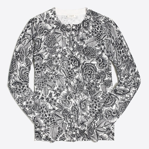 J.Crew Graphic Floral Caryn Cardigan Sweater S - Picture 1 of 6